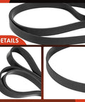 Close-up of 69.01 Inch Serpentine Drive Belt For Honda CRV 2007 2009 And Acura TSX 2004 2008 2.4L Gas Engine Replacement Belt With 7 Rib EPDM Material