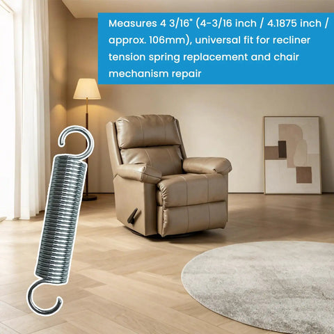 Heavy Duty Recliner Tension Spring 2 Pack Premium Replacement For Lane 7007, 4 3/16 inch steel coil for chair repair.