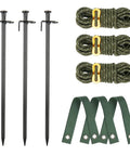 Tree Stake Kit With 3 Steel Stakes 11.8 Inches 15.75 Inch Straps And 13.12 Foot Ropes Anti Wind Anchor For Young Trees