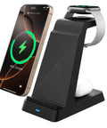 3 In 1 Fast Wireless Charging Station For iPhone 17 16e 16 15 14 13 12 11 X Pro Max Apple Watch And AirPods Pro 4 3 2 Compact Desk Or Nightstand Charging Hub