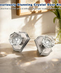 Octagonal Clear Crystal Passage Door Knobs 5 Pack With Non Locking Latch For Hallway And Closet Black Vintage Rosette Heavy Duty Glass Door Handles For Interiors on table