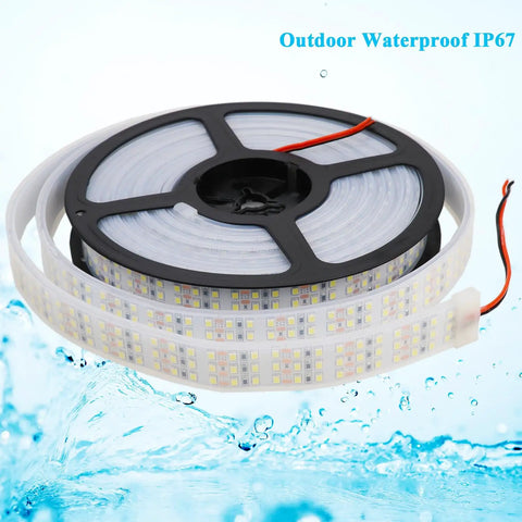 16.4Ft Triple Row LED Strip Lights Daylight White 6000K DC12V 1800 LEDs Dimmable Flexible Outdoor IP67 Wheel Light Strips