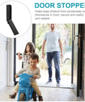 Kickdown Door Stop Stainless Steel No Punchin Install Heavy Duty Door Wedge For Top Or Bottom Use image with family in doorway