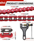Heavy Duty 420 Chain 132 Link Chain With Breaker Tool And Links For 50cc To 212cc Dirt Bikes Go Karts ATVs Mini Bikes dimensions
