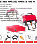 Heavy Duty Pneumatic Dot Peen Marking Machine With No Sweat Digital Control. Features marking range 100x20mm, adjustable speed.