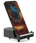 Sturdy Piano Phone Stand For Desk And Bedside Holder That Grips Up To 8 Cm Wide Phones, showing a phone in a piano-shaped dock.