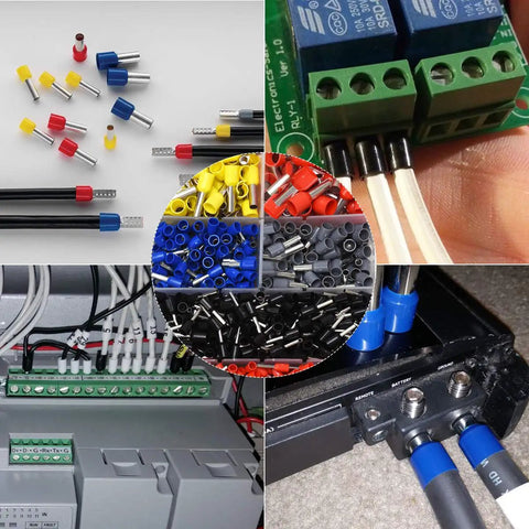 All In One Ferrule Crimping Pliers Kit For Electricians With 1800 Insulated Terminals And Connectors shown in various uses