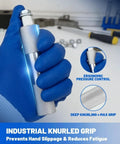 Pro Grade 11 Piece Bearing Race And Seal Driver Set ergonomic handle with industrial knurled grip for better control.