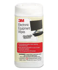 Canister of 3M Electronic Equipment Wipes, 80 premoistened antistatic cloths, for electronics cleaning, safe for screens with no residue.