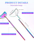 Two Piece Lash Mirror For Eyelash Extensions Half Moon Stainless Steel Lash Tool 1.96 Inch Mirror Large 6.5 Inch Overall Great Lash Inspection For Women And Girls Lash Pros And DIY Makeup, detachable