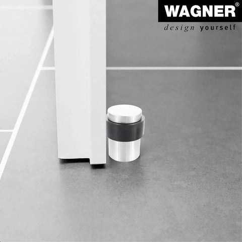 Big Ben Floor Door Stop With Soft Rubber Cap Satin Cast Aluminum Body Black Finish Diameter 35 By 40 Mm Screw In Mount Includes