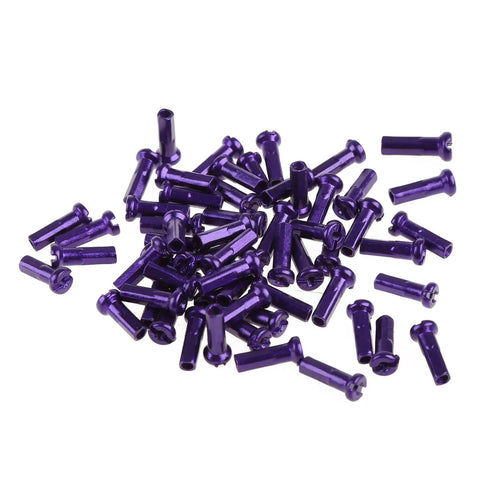Colorful Spoke Cap Set For Mountain And Road Bikes, 60Pcs 14G Iron Nipple Caps in purple, lightweight rust resistant