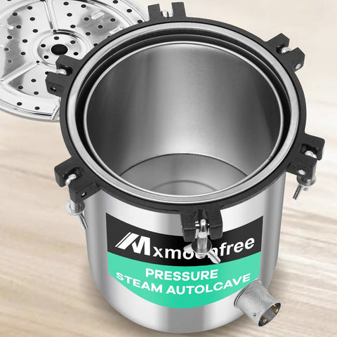 Mxmoonfree 12L stainless steel lab autoclave with clamp lid and vent port