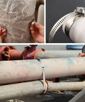 8 Inch Stainless Steel Hose Clamps Set Of 10 Adjustable From 7 3 4 To 8 1 2 Inches Metal Worm Gear Duct Clamps in use
