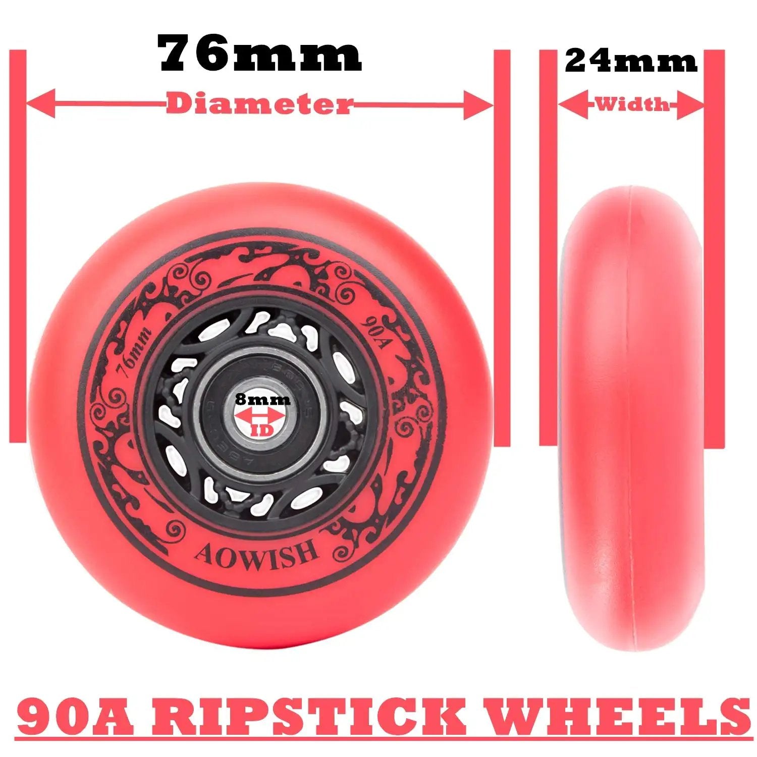 76mm 90A Ripsurf Wheels Set - Speed & Durability ✓