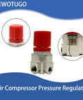Air Compressor Pressure Regulator Replacement AB-9051114 For Bostitch Husky Hitachi Craftsman with red cap and metal body