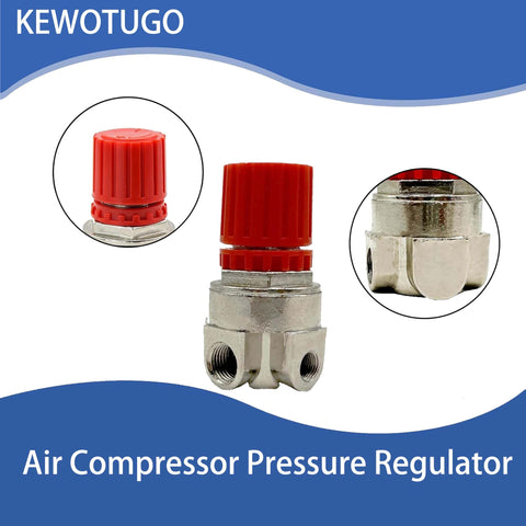 Air Compressor Pressure Regulator Replacement AB-9051114 For Bostitch Husky Hitachi Craftsman with red cap and metal body