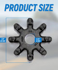 2 Piece Flexible Steering Couplers Set For Steering Column Motor Replacement Durable Beefy Rubber Couplers size details
