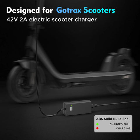 SGS Certified 42V 2A Charger With Female DC 5.5mm 2.5mm And 2.1mm Ports, 84W Power Adapter, Input 100 to 240 VAC, 42V Output, Plug And Play For GOTRAX GXL V2 G2 G3 G4 Apex And Other 36V Lithium Ion Scooters