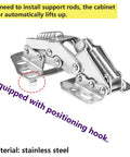 Two-pack stainless steel cabinet lid-stay hinges with soft-close lid lift mechanism