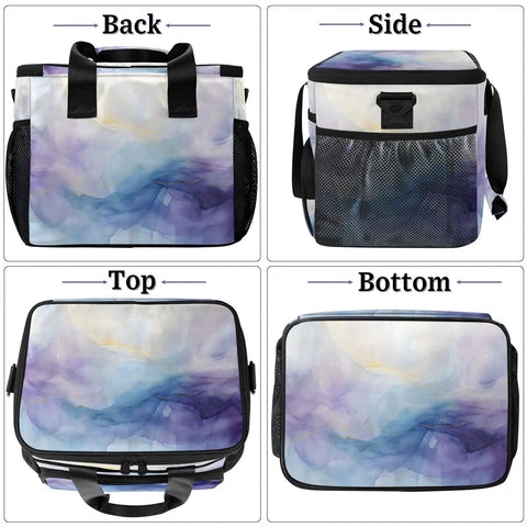 Abstract Color Insulated Picnic Backpack Lunch Bag For Women And Men Ultra Large Portable Lunch Tote For Picnics Beach Work Travel Office Camp Gradient with abstract gradient design, 12x8.7x10in.