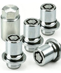 Beefy Anti Theft Wheel Lock Lug Nuts, M12 X 1.5 Chrome Plated Security Fasteners With Custom Cut Key, four piece set.