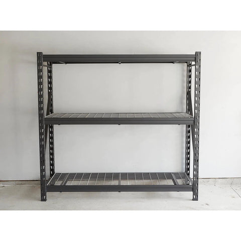 Robust 3 Tier Steel Shelving Rack With 6000 Lb Heavy Duty Capacity For Garage And Warehouse Storage Features 24 Inch Wide Industrial Grade Construction Built Different To Crush Heavy Loads With Ease