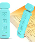 Gritin blue clip-on reading light, rechargeable with 3 color temperatures and 5-level brightness