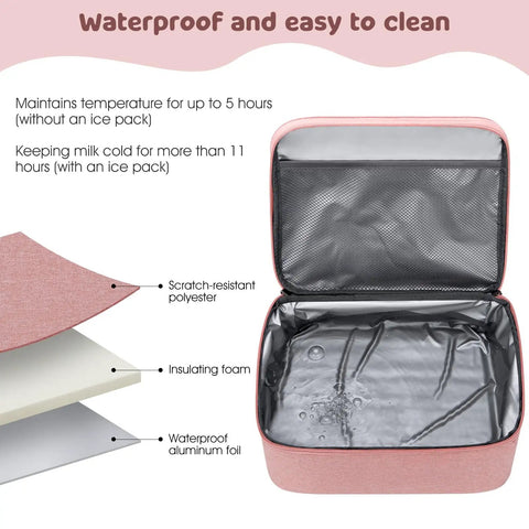 Stay Cool And Fully Loaded With This Dope Breast Pump Bag Cooler Backpack Designed For The Busy Mom Hustle While Keeping Fresh Milk Safe During Hands Free Pumping Days. Waterproof cooler bag interior with insulating foam and scratch-resistant polyester.