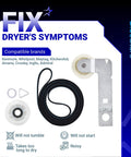 Image of Must Have Dryer Drum Belt And Idler Pulley Kit With Bracket For Whirlpool Maytag Kenmore Dryers WED9200SQ0 WED5600XW0 GEW9250PW1.
