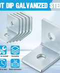 20 Piece L Shaped Connector Flat Plate Bracket Set For Half Inch Bolts In One And Five Eighths Inch Strut Channel Electrogalvanized Steel Finish