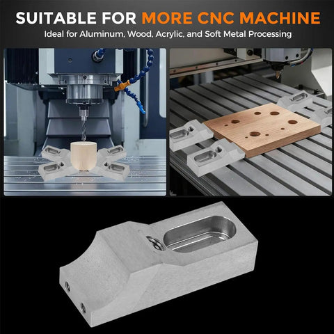 Compact Low Profile CNC Side Clamp Vise Made From Hardened S136H Mold Steel viewed from below, showcasing precision design and clamping support.