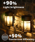 8 Pack Solar Fence Lights Outdoor Waterproof Weatherproof Garden Fence Post Lights For Steps Stair And Backyard No Fuss