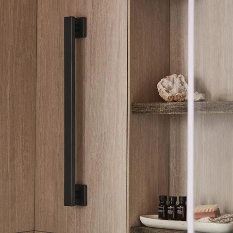 Matte Black Lura 24In ADA Grab Bar For Bath And Door Use Stainless Steel With Multi Position Install Vertical Horizontal Or Diagonal