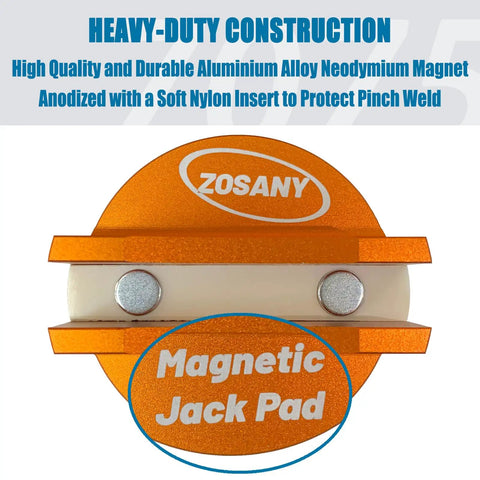 Universal Magnetic Jack Pad Set For Cars, 2 Pack Pinch Weld Jack Adapters with anodized aluminum and magnets