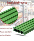 Two Pack 800mm Green T Slot 2080 Aluminum Extrusion Profile Linear Rail European Standard Anodized For 3D Printers And CNC DIY Builds