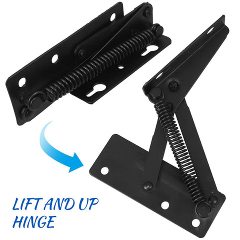 Heavy Duty Spring Loaded Door Hinges For Folding Beds And Sofas, Self Closing Corner Hinge With Locking Spring, steel build