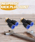 Top Tier 16 Piece Air Hose Connector Fitting Kit Made With Tough Abs And Copper For Fast Push-To-Connect Setup On Any Air Compressor Or Pressure Washer Job: pneumatic quick plug joints with wrench