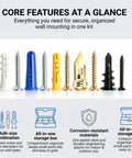 165 Piece Drywall Anchors And Screws Kit With Toggle Bolts And Wing Nuts For Drywall Includes Wood Screws And Plastic Anchors