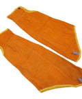 Tough As Nails Fire Resistant Welding Sleeves in bright orange color, durable material for mechanics, spark proof arm covers.