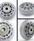 64mm Inline Skate Wheels With ABEC7 Bearings And 82A Polyurethane Clear Replacement Wheels for Skates Office Chairs 4 Pack