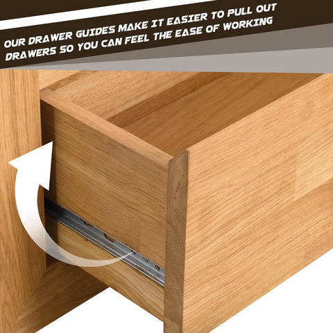 Premium Plastic Drawer Slide And Guide Replacement Kit With All Necessary Screws For Straight Forward Furniture Repair On Dressers Nightstands And Hutches No Sweat Install Rock Solid Operation Brown showing drawer guide in use
