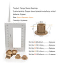 Shop Staple Flanged Sleeve Bearing Assortment Kit 15 Pcs Self Lubricating Bronze Bushings 10 Mm Inner Diameter with measurement ruler.