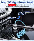 Starlink Mini Car Adapter 12V To 24V DC Step Up Converter With 60W Cigarette Lighter Power Boost, 24V/2.5A output