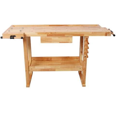 Built Tough 48 Inch Adjustable Standing Desk For Gaming Or Home Office Heavy Lifter 330 Lb Capacity Smooth Lift Computer Table With Plenty Of Workspace Prime Gear Setup in natural wood finish.