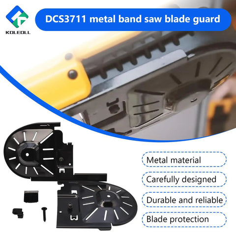 Heavy Hitter Metal Band Saw Blade Guard For DCS371 And DCS3711 Models 20V Max Cordless Tools 14 Inch metal blade guard detail.