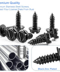 Eight Sets Premium Stainless Steel License Plate Screws Kit For Most Cars And Trucks Rust Proof And Anti Rattle Bolts, black finish.