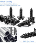 8PCS Stainless Steel License Plate Screws Set Black, Rust Proof And Anti-Rattle Bolts For Most Cars And Trucks, Easy Install