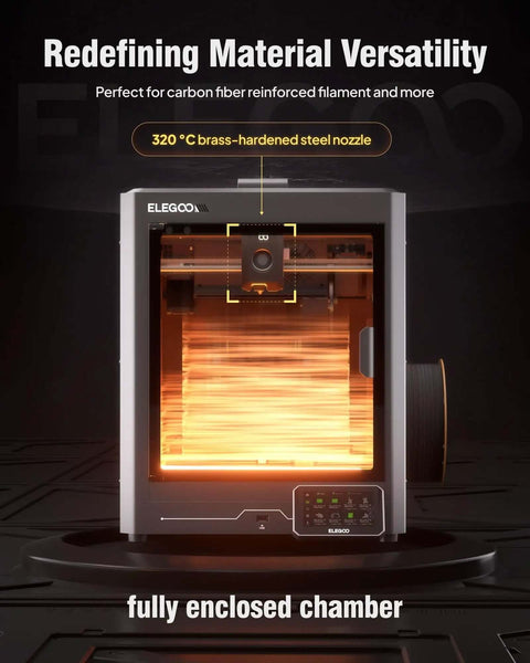 Front view of Centauri Carbon CoreXY 3D Printer With Auto Calibration 320C Nozzle Built In Camera Plug And Play Ready To Print Out Of The Box Ultra Fast Up To 500mm Per Second 256x256x256mm Build Volume in operation