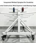 Heavy Duty Lean Pipe Material Cart Hella Tough Frame With Iron Wire Hanging Rack For Coil Storage showing integrated welded uprights.
